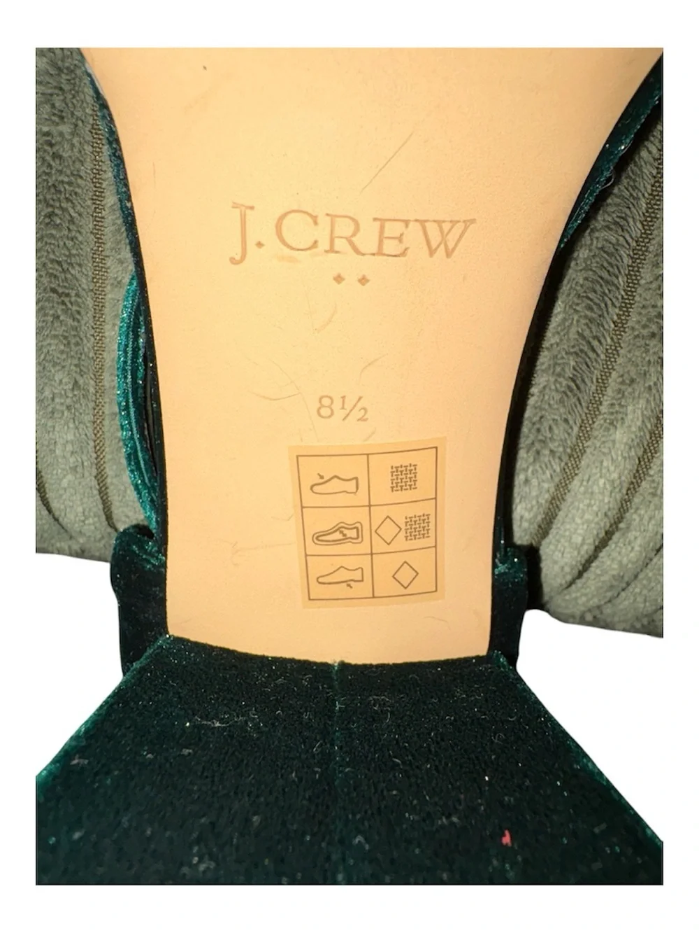 J. Crew Teal Velvet Bow Platform Heels